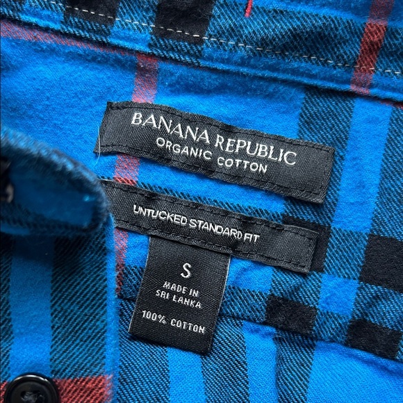 Banana Republic Blue and Black Checkered Shirt - Picture 2 of 4